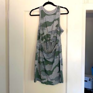 Aerie Camo cutout tie dress size M